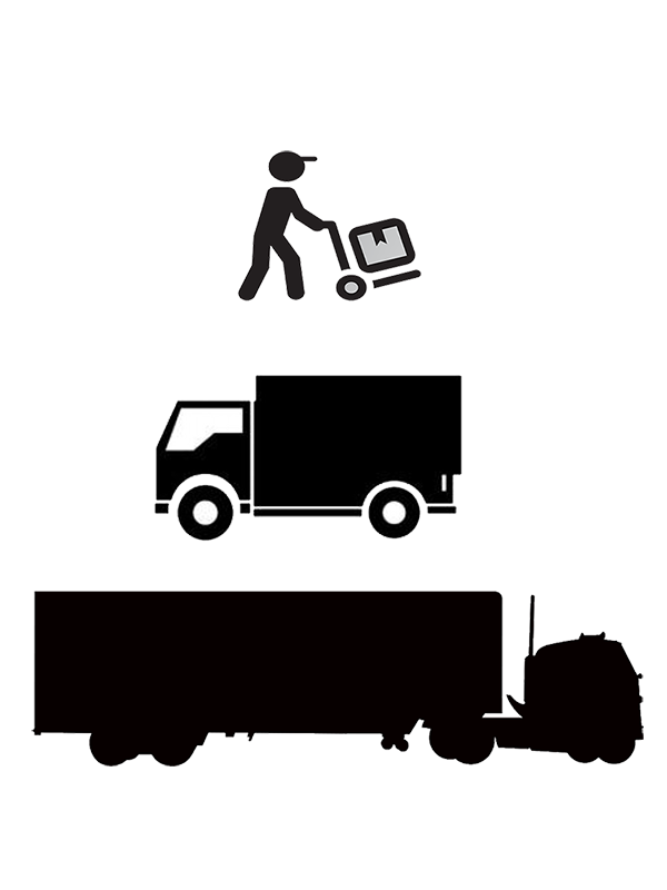 Delivery man, truck & semi
